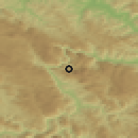 Shaded relief of the 52 km around Gornja Kamenica, drawn from the GMTED2010 grid