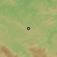 Shaded relief of the 52 km around Gornja Koprivna, drawn from the GMTED2010 grid