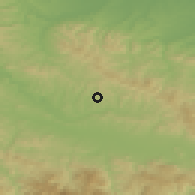 Shaded relief of the 52 km around Gornja Lipnica, drawn from the GMTED2010 grid