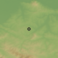Shaded relief of the 52 km around Gornja Mravica, drawn from the GMTED2010 grid