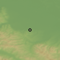 Shaded relief of the 52 km around Gornja Tramošnica, drawn from the GMTED2010 grid