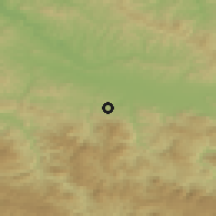 Shaded relief of the 52 km around Gornja Višća, drawn from the GMTED2010 grid