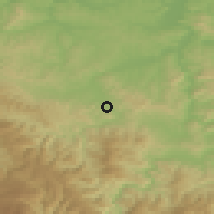 Shaded relief of the 52 km around Gornja Vručica, drawn from the GMTED2010 grid