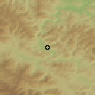 Shaded relief of the 52 km around Gornja Zenica, drawn from the GMTED2010 grid