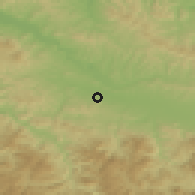 Shaded relief of the 52 km around Gornje Poljice, drawn from the GMTED2010 grid