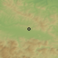 Shaded relief of the 52 km around Gornje Vukovije, drawn from the GMTED2010 grid