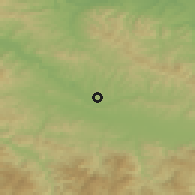 Shaded relief of the 52 km around Gornji Bistarac, drawn from the GMTED2010 grid