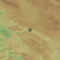 Shaded relief of the 52 km around Berkovići, drawn from the GMTED2010 grid