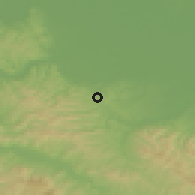 Shaded relief of the 52 km around Gornji Lukavac, drawn from the GMTED2010 grid
