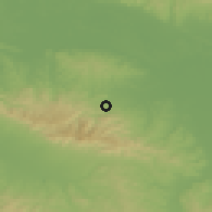 Shaded relief of the 51 km around Gornji Podgradci, drawn from the GMTED2010 grid