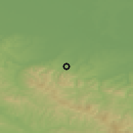 Shaded relief of the 52 km around Gornji Rahić, drawn from the GMTED2010 grid