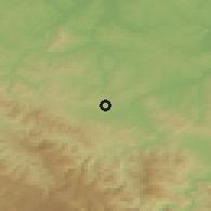 Shaded relief of the 52 km around Gornji Ranković, drawn from the GMTED2010 grid