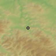 Shaded relief of the 52 km around Gostovići, drawn from the GMTED2010 grid