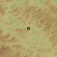 Shaded relief of the 52 km around Bičer, drawn from the GMTED2010 grid
