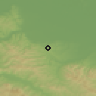 Shaded relief of the 52 km around Gradačac, drawn from the GMTED2010 grid