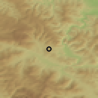 Shaded relief of the 52 km around Grahovčići, drawn from the GMTED2010 grid