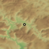 Shaded relief of the 52 km around Grahovica, drawn from the GMTED2010 grid