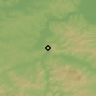 Shaded relief of the 52 km around Grapska, drawn from the GMTED2010 grid