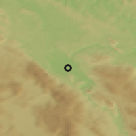 Shaded relief of the 52 km around Bihać, drawn from the GMTED2010 grid