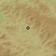 Shaded relief of the 52 km around Haljinići, drawn from the GMTED2010 grid