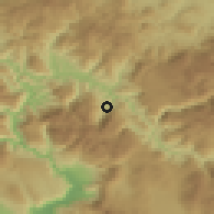 Shaded relief of the 52 km around Bijela, drawn from the GMTED2010 grid