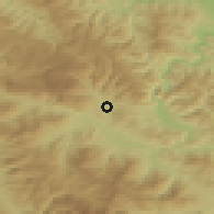 Shaded relief of the 52 km around Han Bila, drawn from the GMTED2010 grid