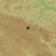 Shaded relief of the 52 km around Han Pjesak, drawn from the GMTED2010 grid