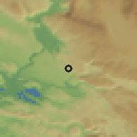 Shaded relief of the 52 km around Hodovo, drawn from the GMTED2010 grid