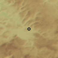 Shaded relief of the 52 km around Hotonj, drawn from the GMTED2010 grid