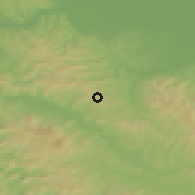 Shaded relief of the 52 km around Hrvati, drawn from the GMTED2010 grid