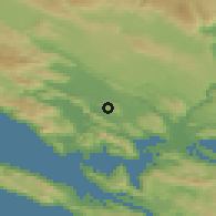 Shaded relief of the 52 km around Humci, drawn from the GMTED2010 grid