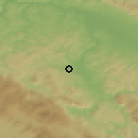 Shaded relief of the 52 km around Husimovci, drawn from the GMTED2010 grid