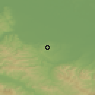 Shaded relief of the 52 km around Huskići, drawn from the GMTED2010 grid