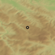 Shaded relief of the 52 km around Imljani, drawn from the GMTED2010 grid