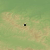 Shaded relief of the 52 km around Jablanica, drawn from the GMTED2010 grid