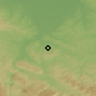 Shaded relief of the 52 km around Jaružani, drawn from the GMTED2010 grid