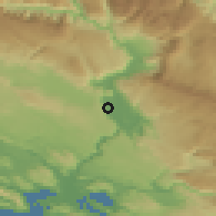 Shaded relief of the 52 km around Jasenica, drawn from the GMTED2010 grid