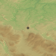 Shaded relief of the 52 km around Jasenica, drawn from the GMTED2010 grid