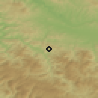 Shaded relief of the 52 km around Jasikovac, drawn from the GMTED2010 grid