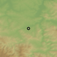 Shaded relief of the 52 km around Jelah, drawn from the GMTED2010 grid