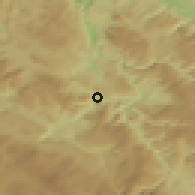 Shaded relief of the 52 km around Jezero, drawn from the GMTED2010 grid