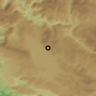 Shaded relief of the 52 km around Bijenja, drawn from the GMTED2010 grid