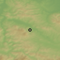 Shaded relief of the 52 km around Kakmuž, drawn from the GMTED2010 grid