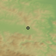 Shaded relief of the 52 km around Kalesija, drawn from the GMTED2010 grid