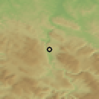 Shaded relief of the 52 km around Agino Selo, drawn from the GMTED2010 grid