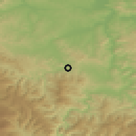 Shaded relief of the 52 km around Kamenica, drawn from the GMTED2010 grid