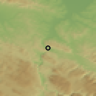 Shaded relief of the 52 km around Karanovac, drawn from the GMTED2010 grid
