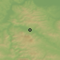 Shaded relief of the 52 km around Karanovac, drawn from the GMTED2010 grid