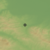 Shaded relief of the 52 km around Kerep, drawn from the GMTED2010 grid