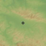 Shaded relief of the 52 km around Kevljani, drawn from the GMTED2010 grid